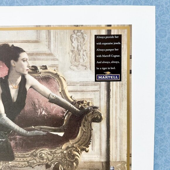 Martell Cognac 90s Ad | Luxe Cheetah Spread | Vintage Bar Decor - Picture 9 of 10